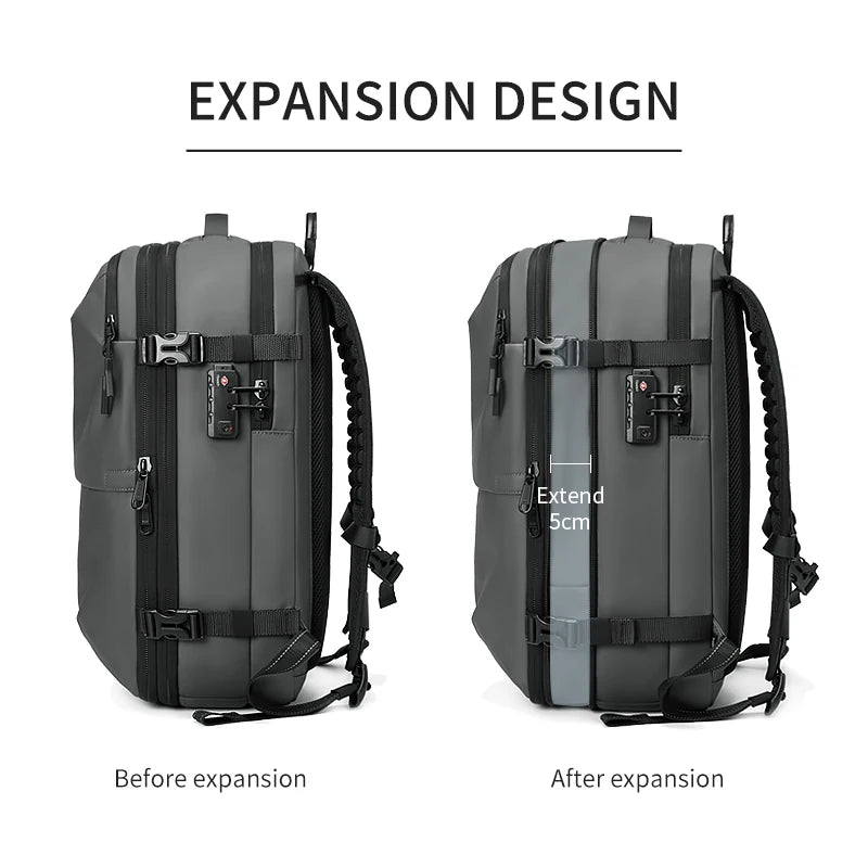 Large Capacity Waterproof Travel Backpack for Men with Vacuum Compression for 17-Inch Laptop 2